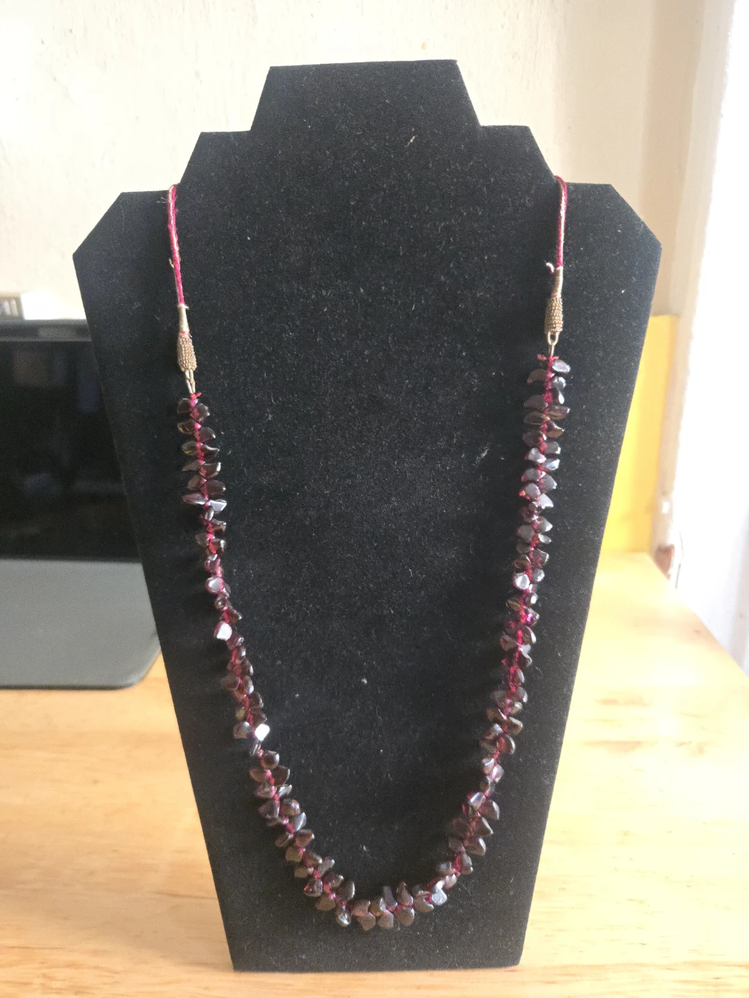 Handmade Garnet Beaded Necklace