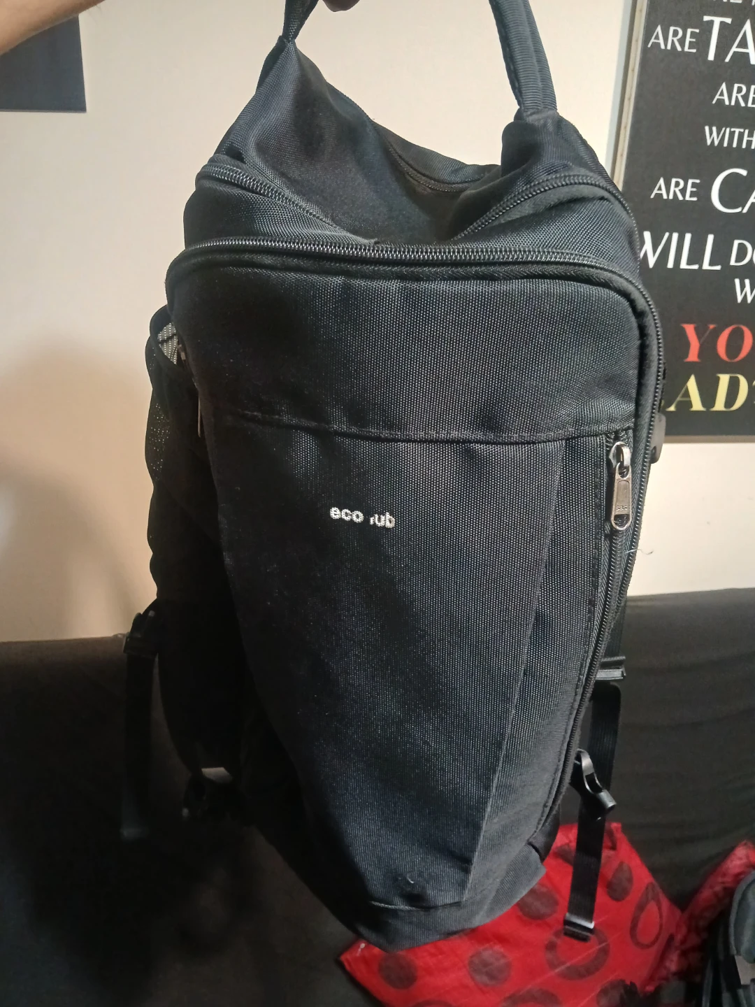 ECOHUB Black Carry-on luggage like Backpack for travel