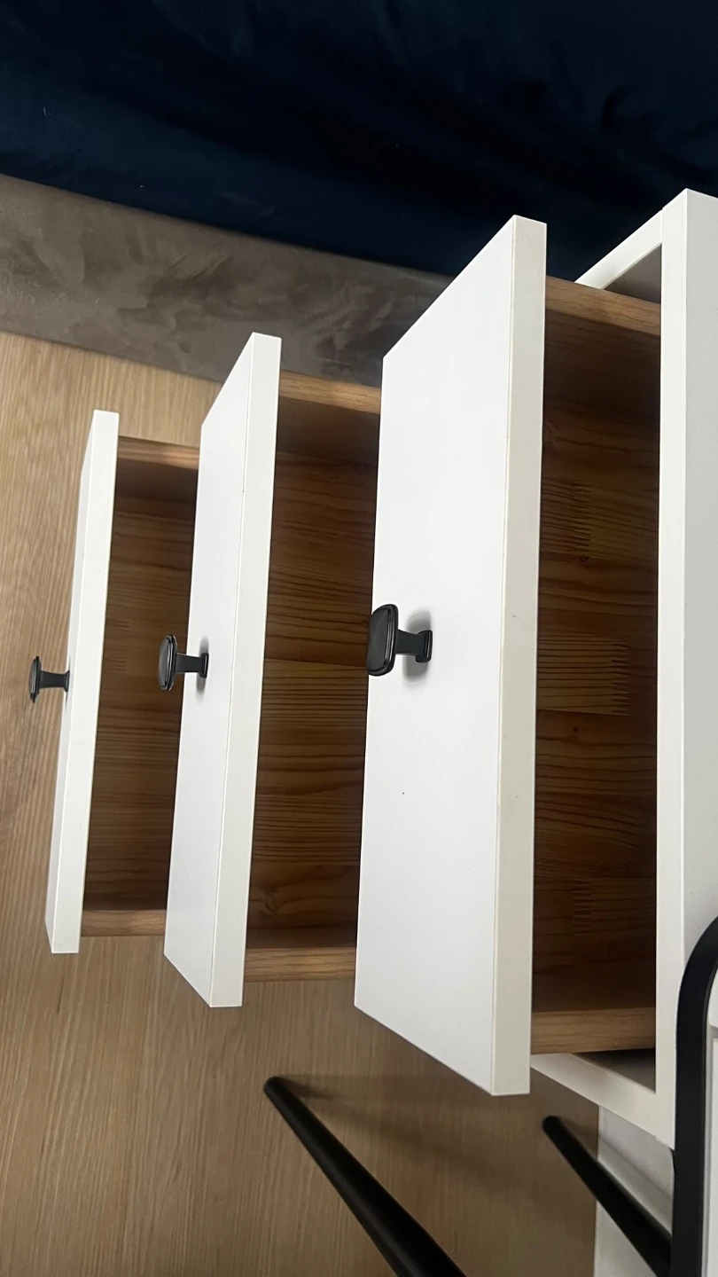 White Vanity Desk with LED Mirror and Stool - photo 2