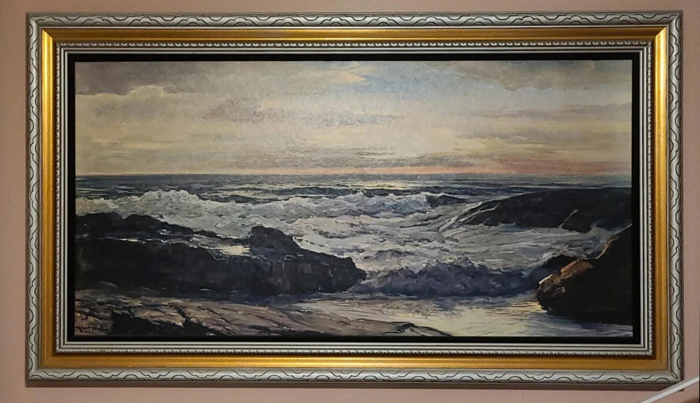 Vintage Seascape Oil Painting