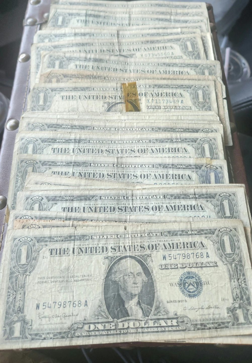50 $1 well circulated silver certificates