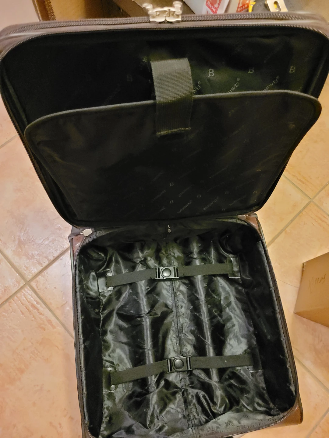 Brown Faux Leather Carry-On Suitcase - photo 3