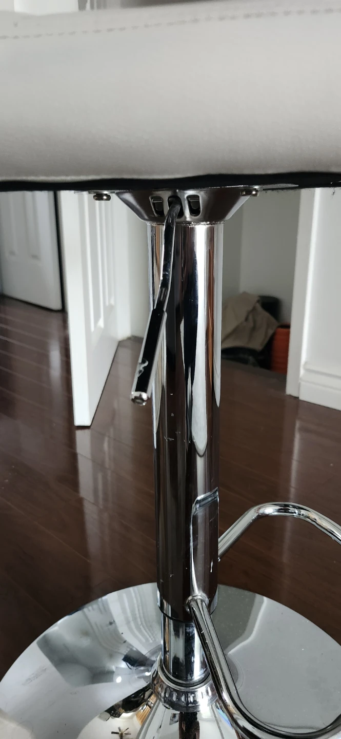 White Adjustable Bar Stool - photo 4