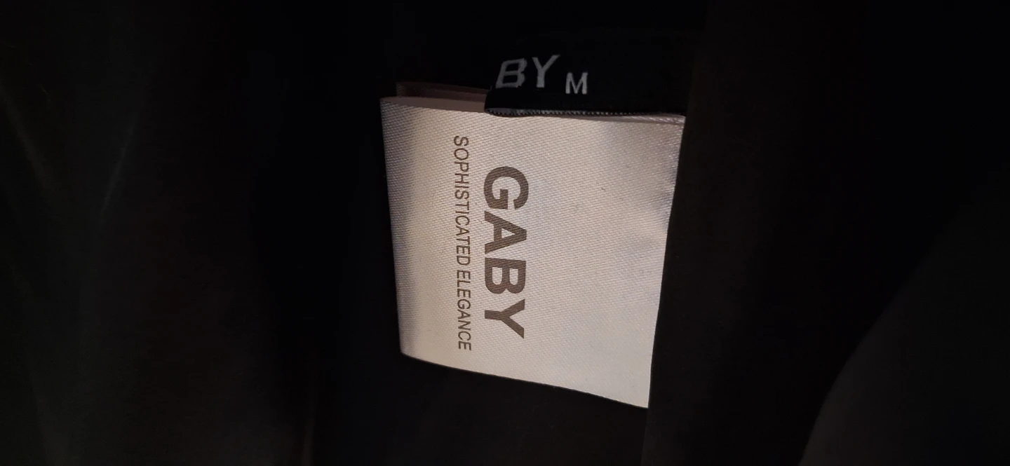 GABY Black Velvet Dress with Gold Buttons - Size M - photo 4