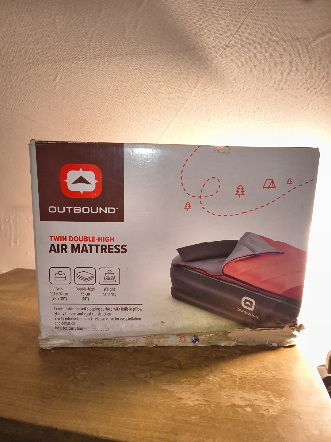 OUTBOUND Twin Double-High Air Mattress