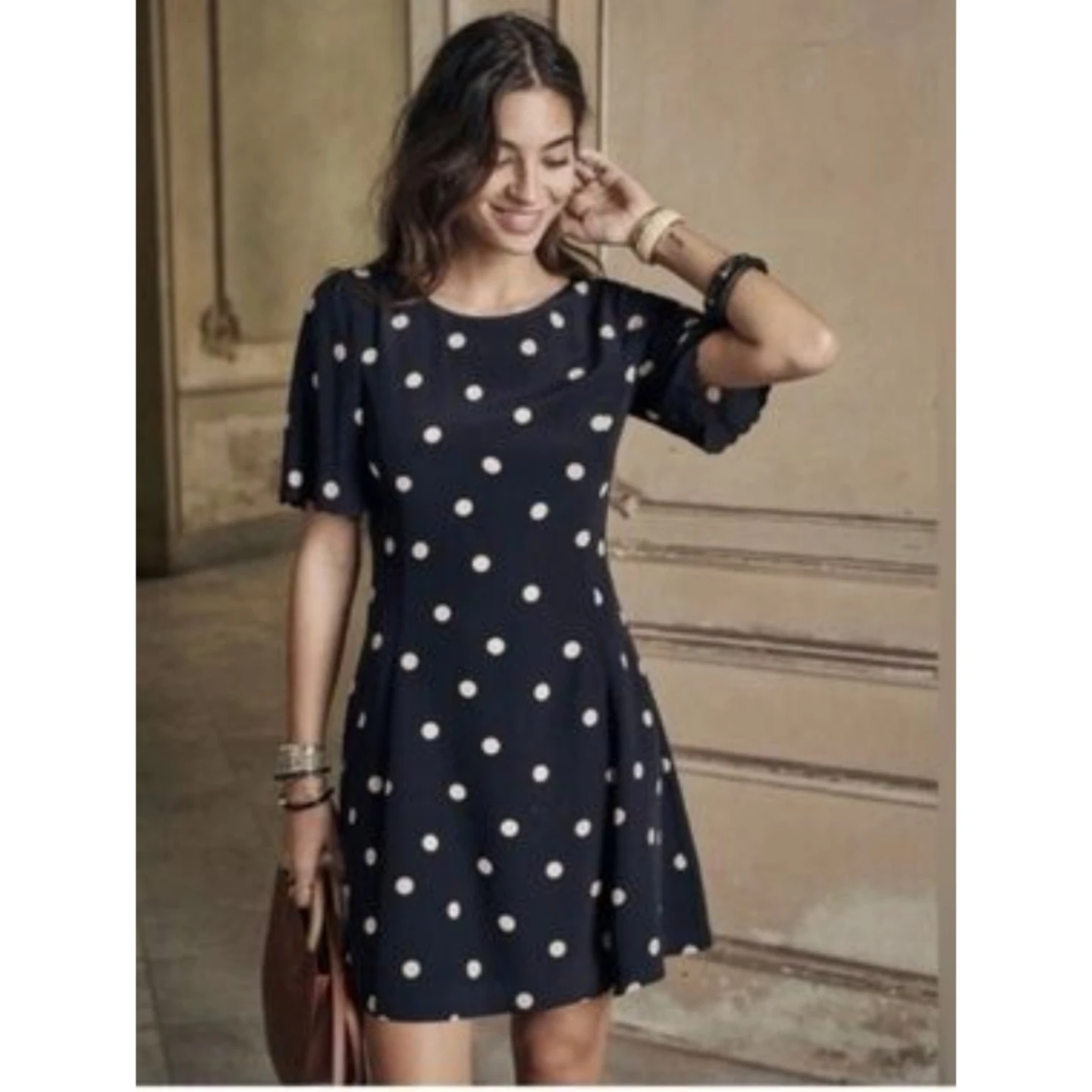Sezane Polka dot short sleeve mini dress - photo 3