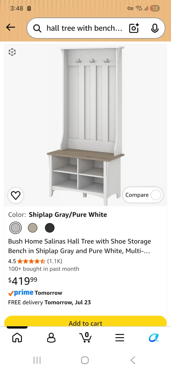 $50 - Hall tree for sale