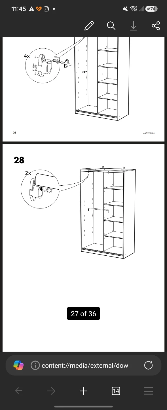 IKEA MORVIK Sliding Door Wardrobe with Mirror - photo 3