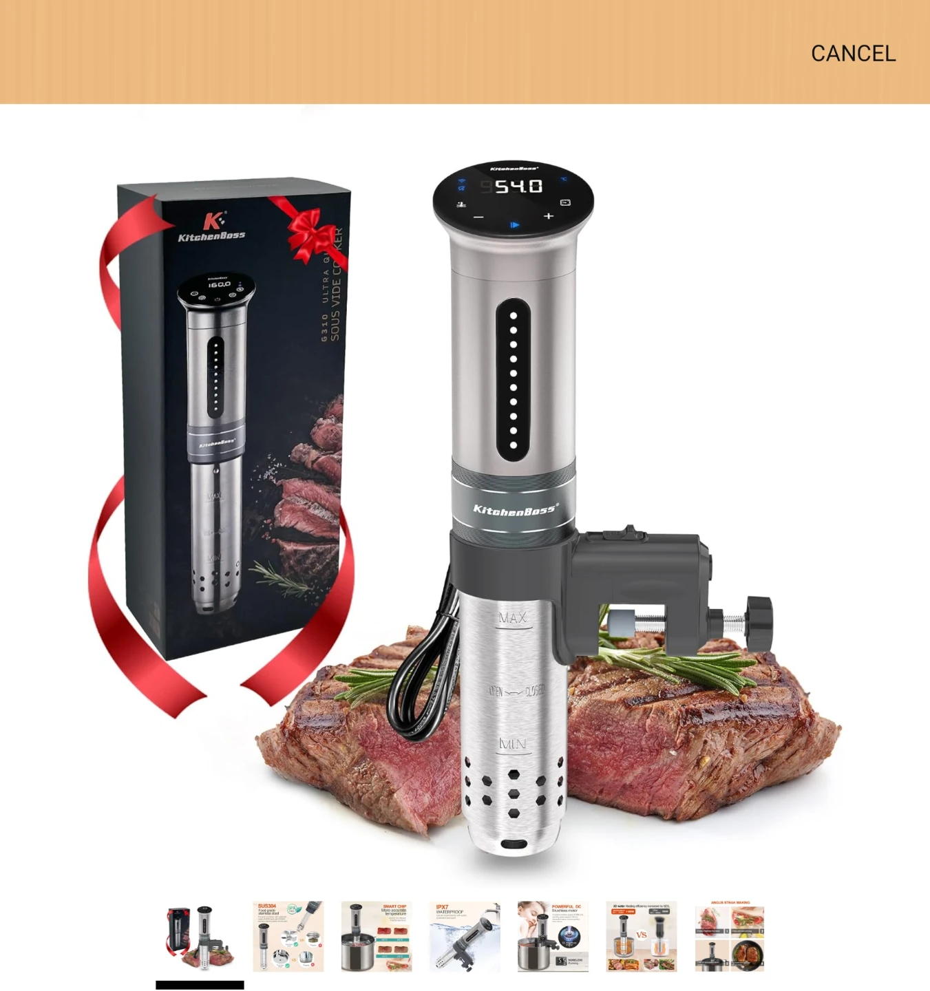 KitchenBoss Sous Vide Immersion Circulator 1000W