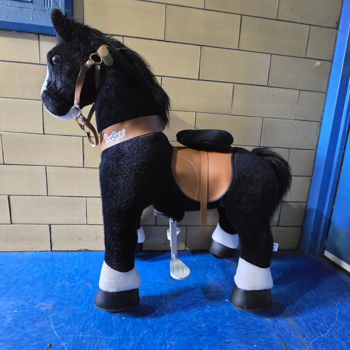 PonyCycle Black Ride Plush Mechanical with Wheels - photo 2