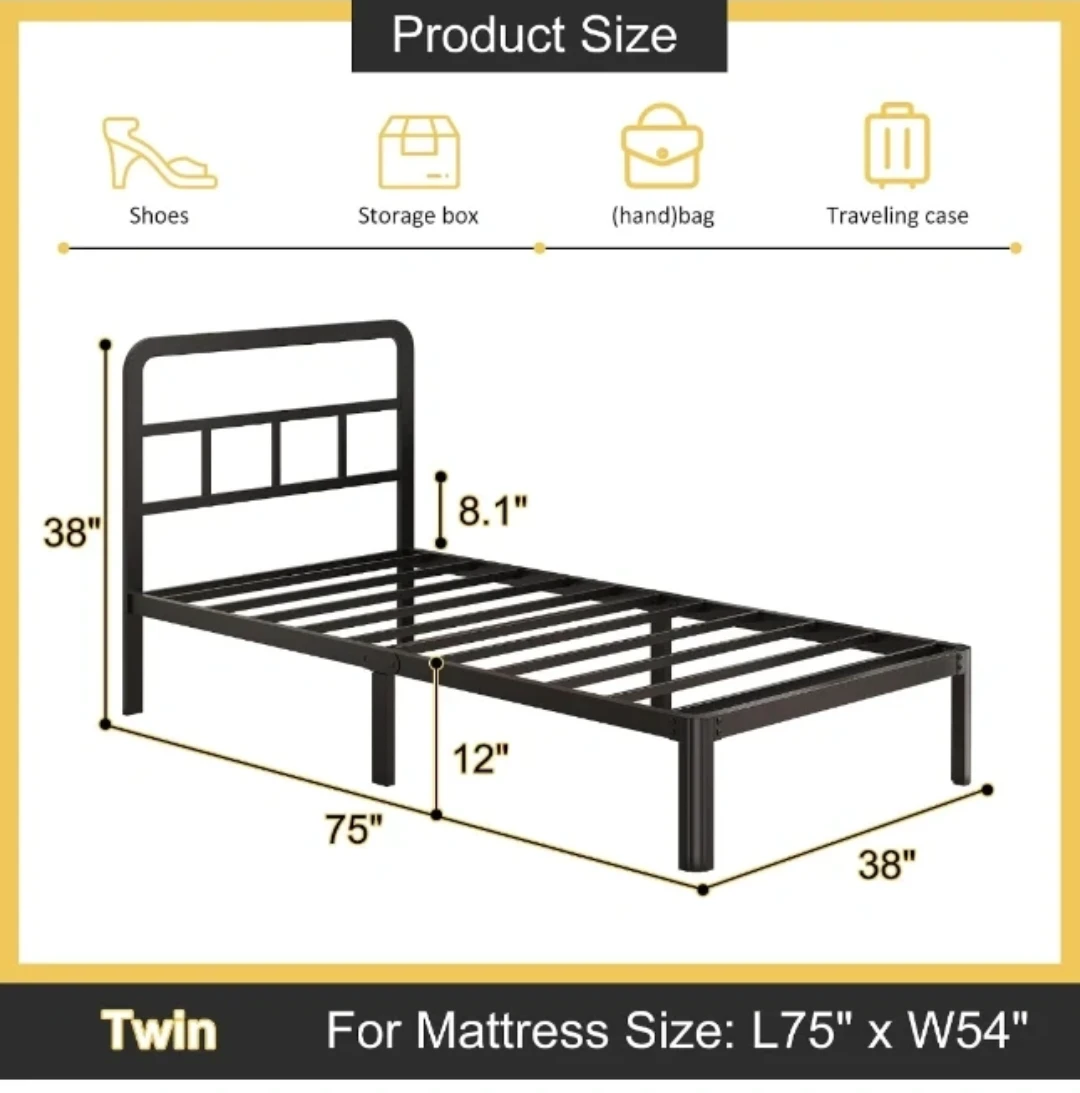 Moving out sale-Twin Metal Bed Frame - photo 2