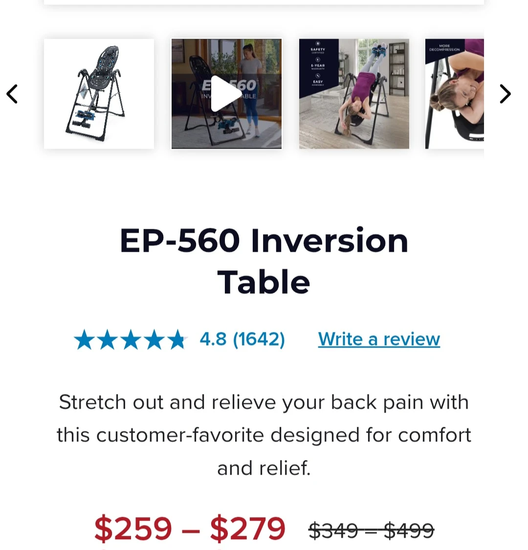 EP 560 Heavy Duty Inversion Table - photo 2