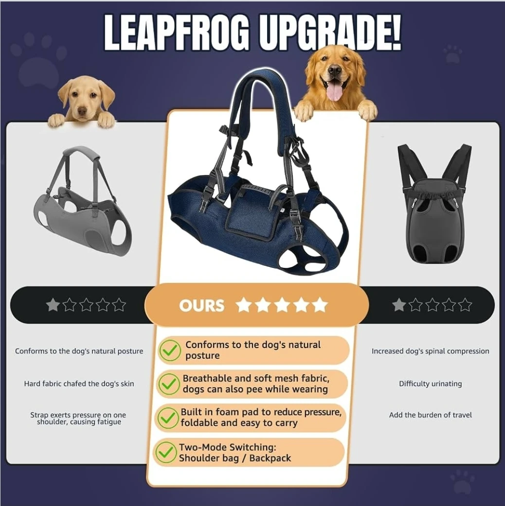 Dog Lift Harness Full Body Sling Carrier - photo 2