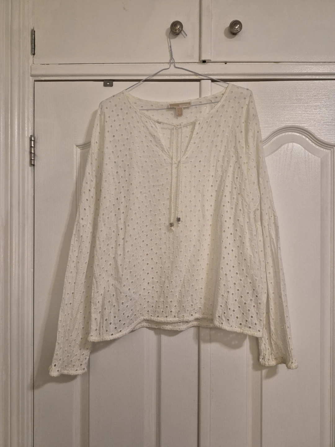 Michael Kors White Eyelet Boho Blouse - photo 3