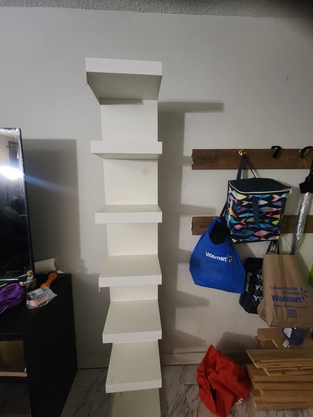 White Corner Shelf Unit - photo 2
