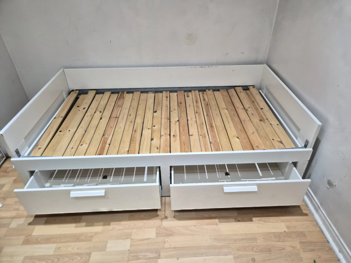 White Bed Frame with Storage Drawers - photo 2