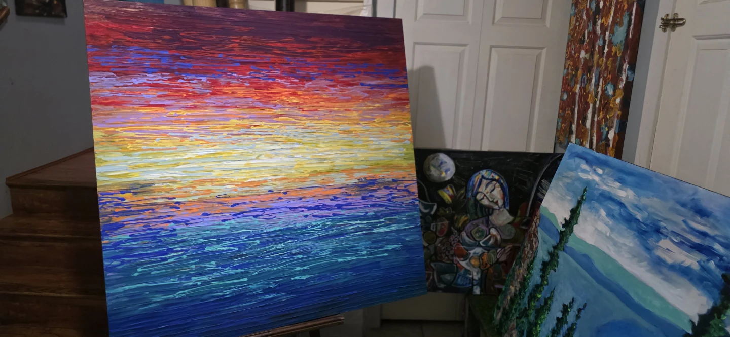 Huge original hand-painted painting by local artist Abstract - photo 2
