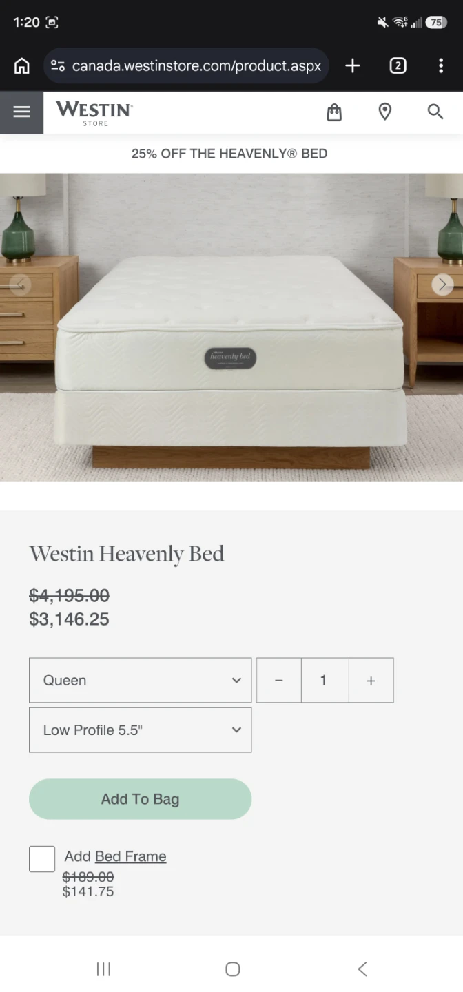 Westin Heavenly Bed 2.0 Queen w/Low profile boxspring - photo 2