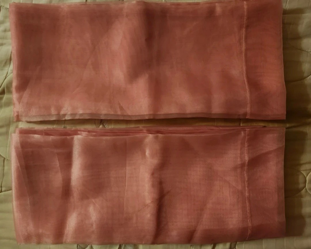 New SET OF 2 PINK CURTAIN PANELS ⚽️, SHEER 84"L - photo 2