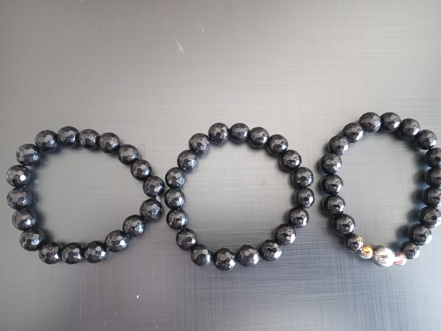 3 Black Onix Beaded Bracelets - photo 2