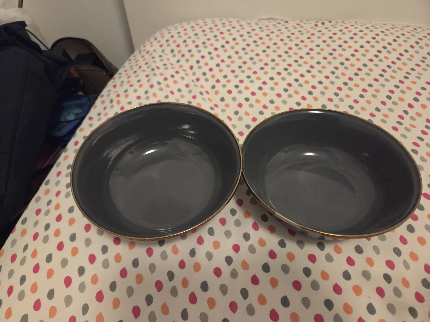 Set of 2 Grey Serving Bowls