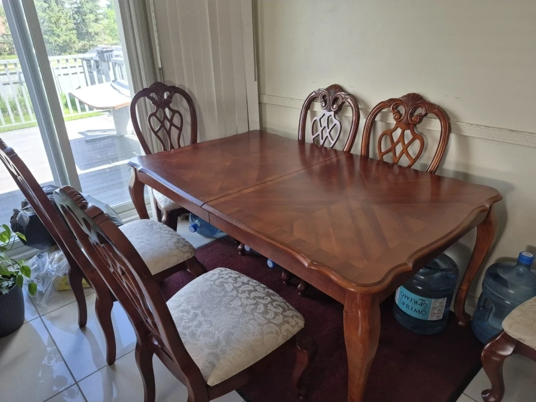Wooden Dining Table with 8 Chairs - photo 5