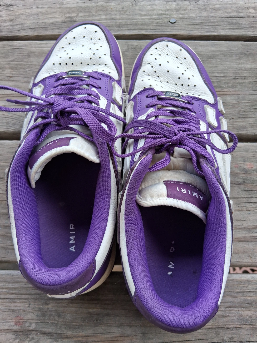 Amiri Purple & White Low Top Sneakers - photo 4