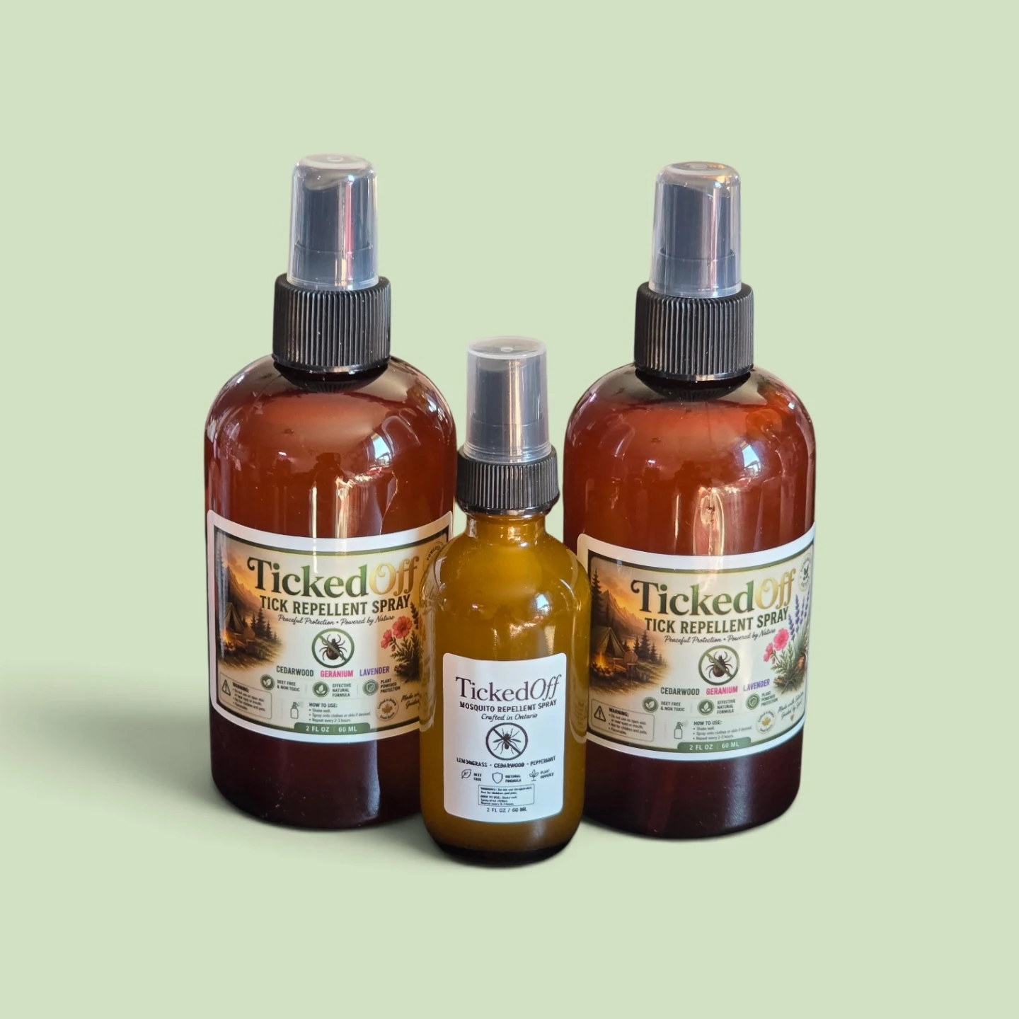 TickedOff Tick and Mosquito Repellent Sprays (3 bottles)
