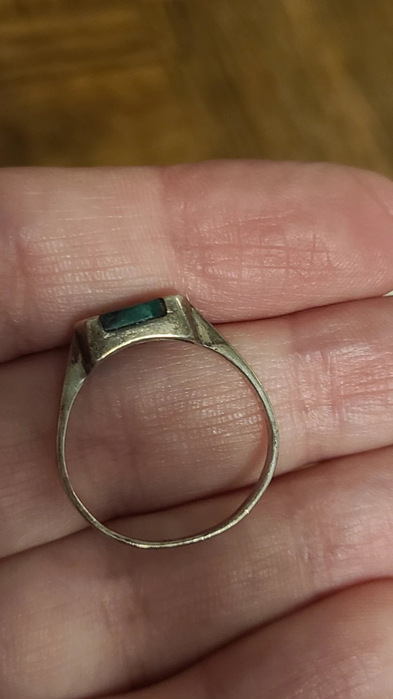 Sterling Silver Ring with Turquoise Stone size 8-9 - photo 2