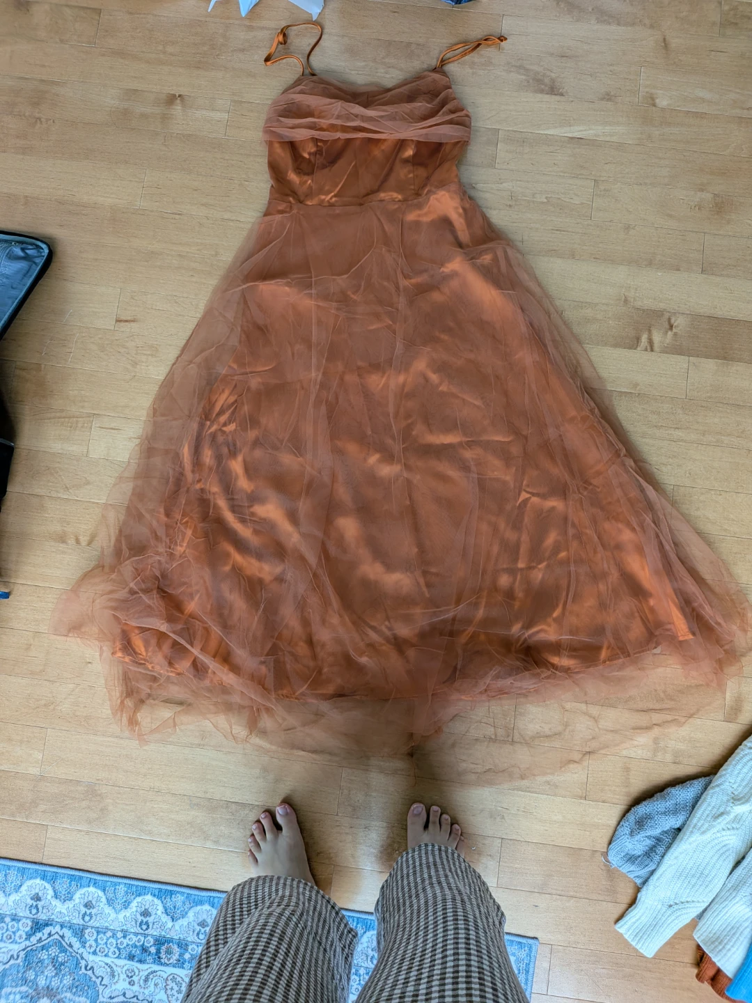 Caramel Tulle Midi Dress - photo 2