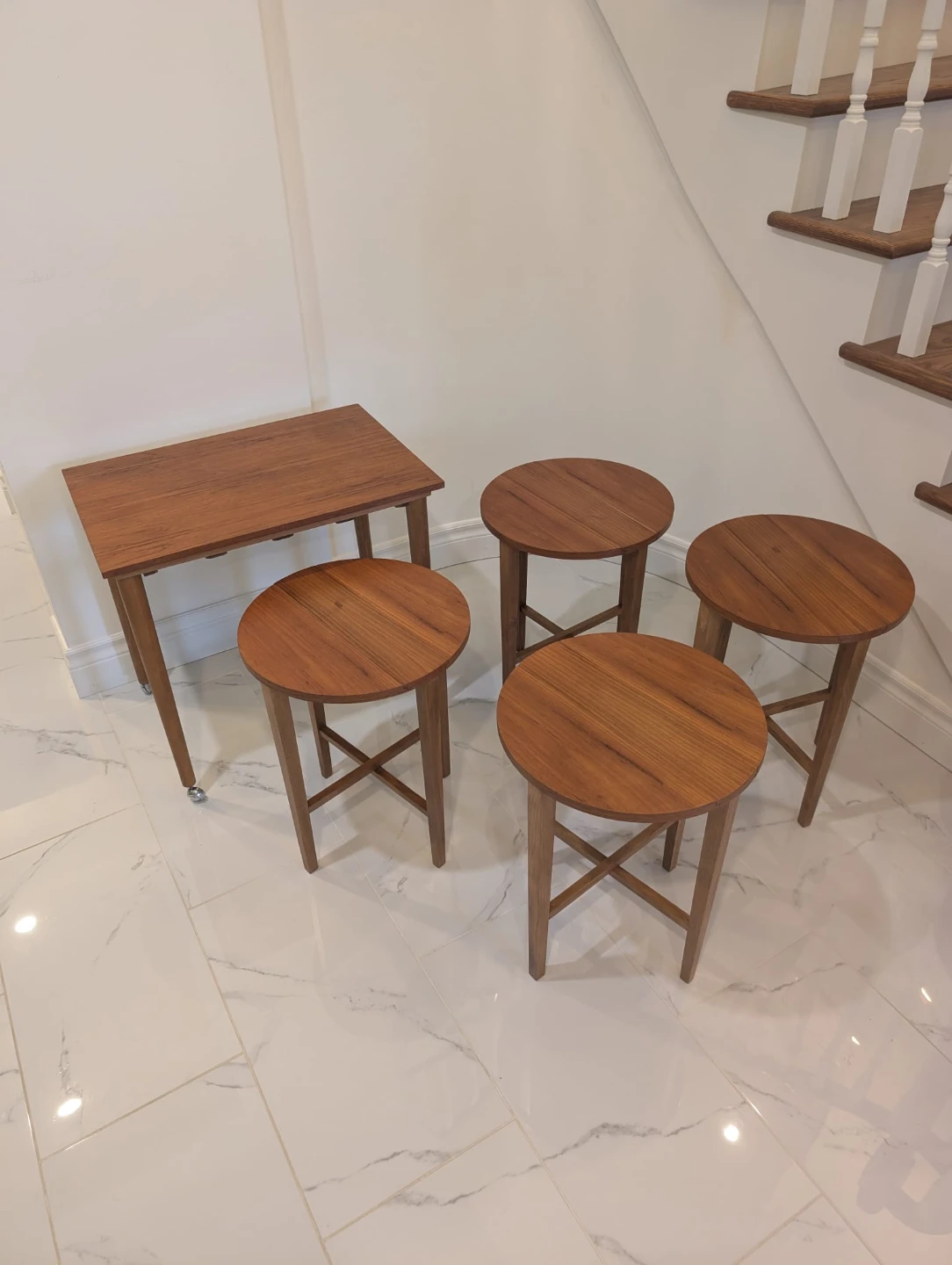 Mid-Century Modern Teak Nesting Tables Style of Poul Hundevad