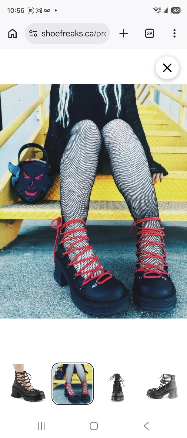 Black Platform Lace-Up Boots. Demonia. Size 11 - photo 2