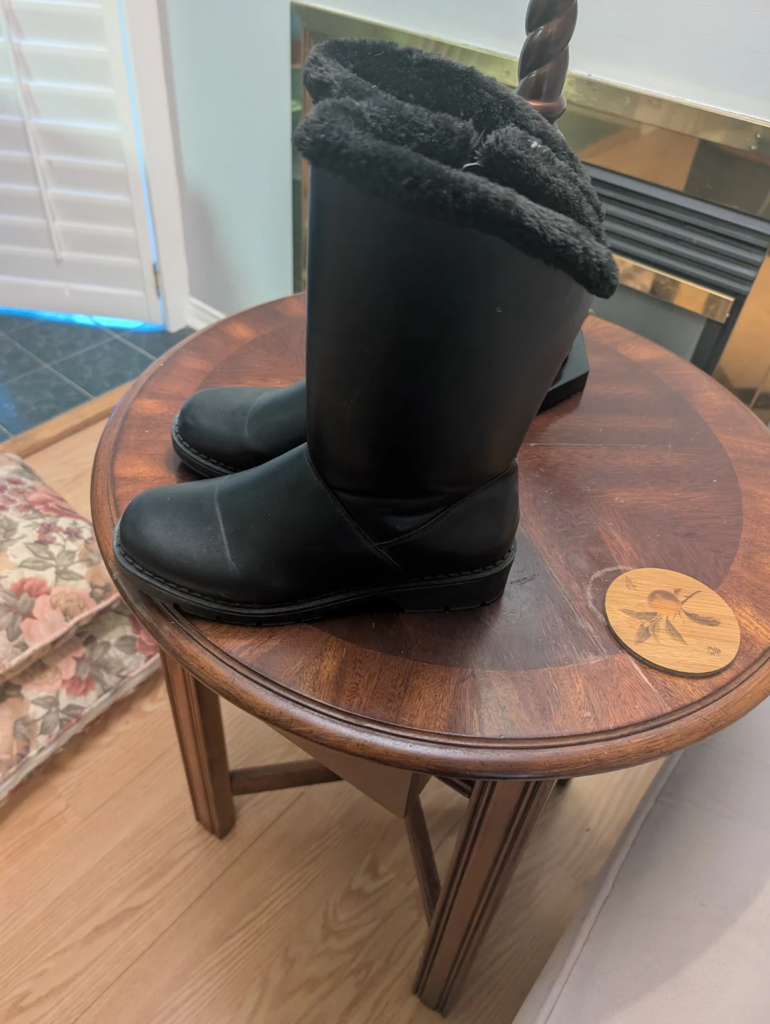 Black Faux Fur Lined Winter Boots