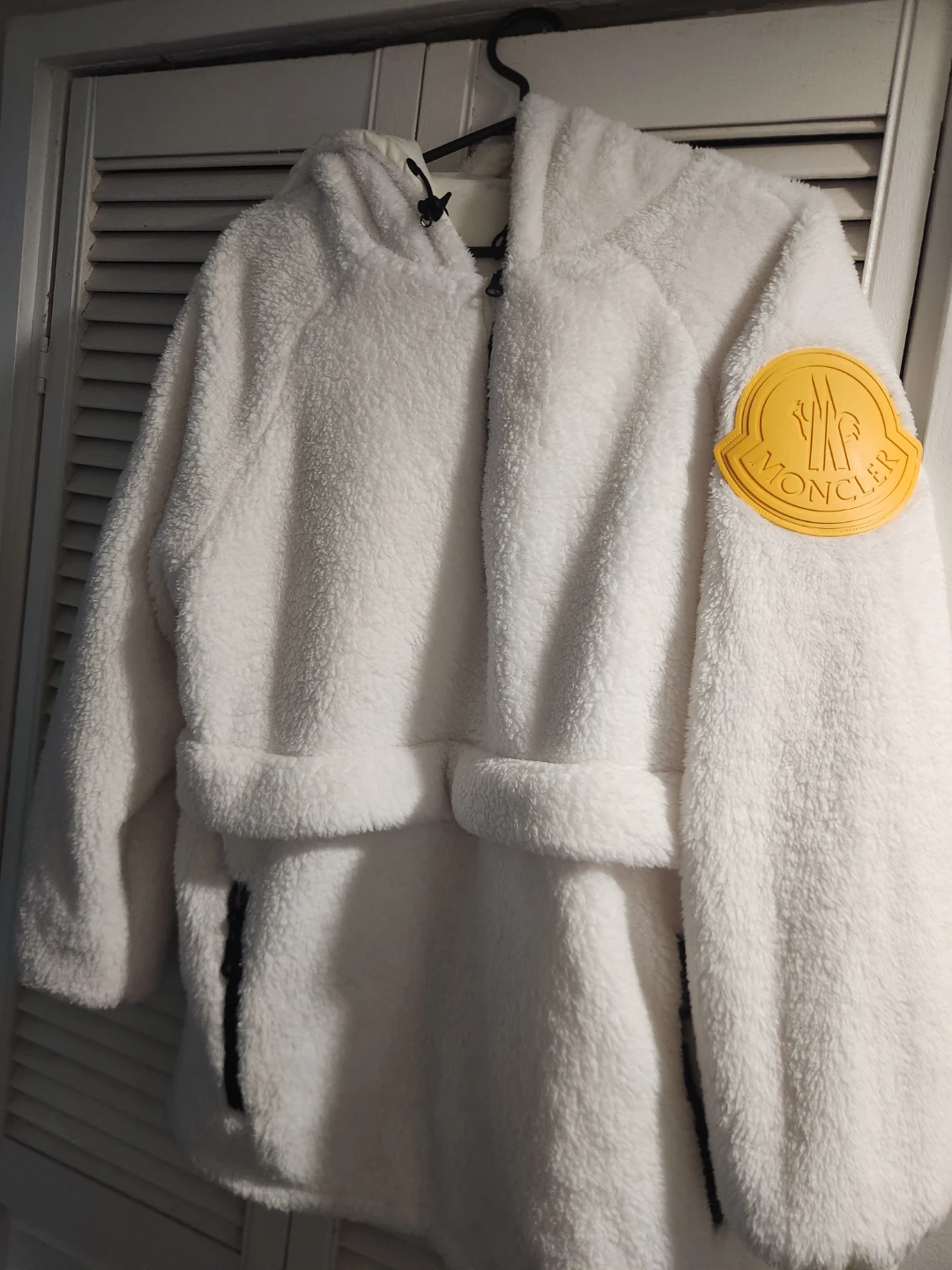 Moncler White Fleece & Shell Hoodie