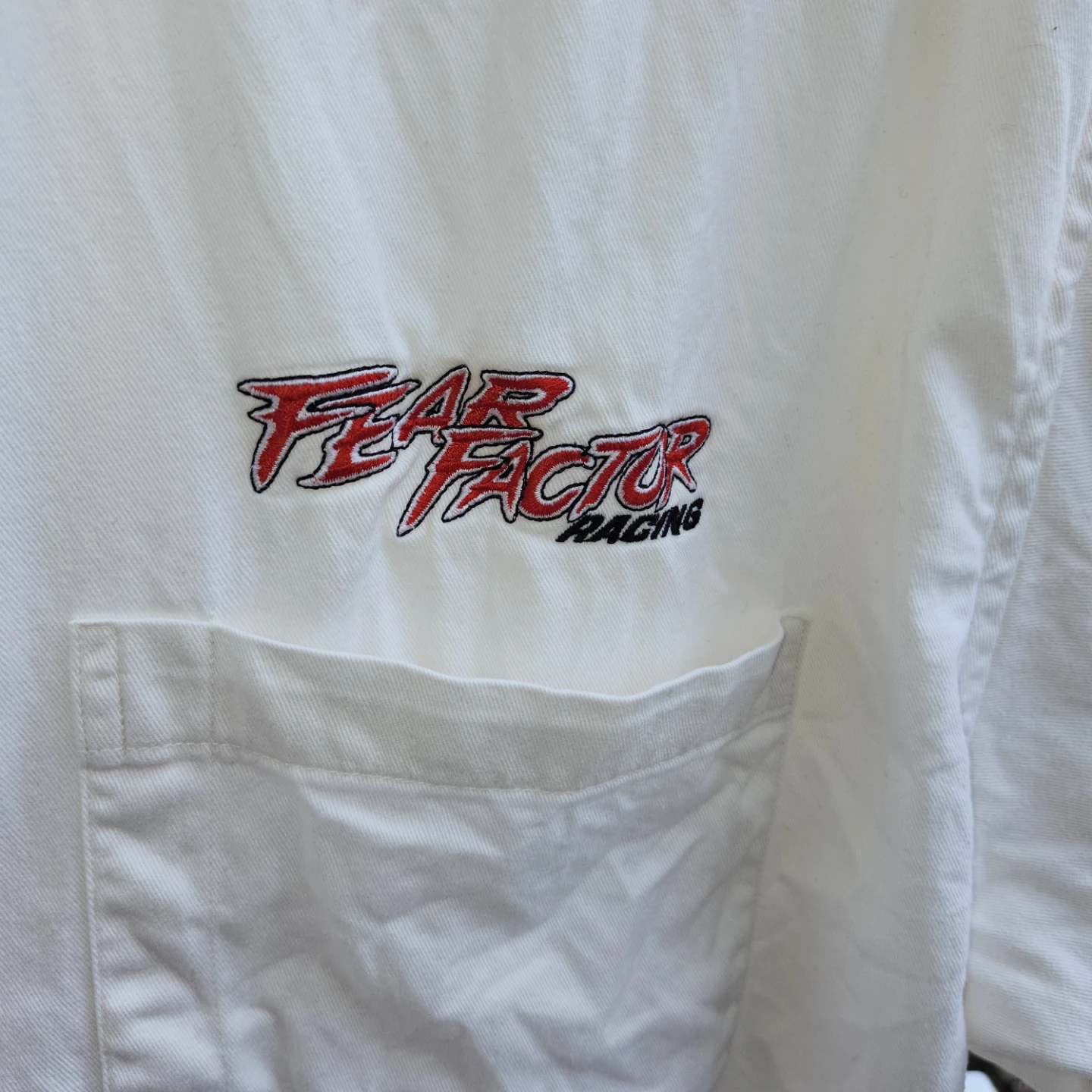 2 HUB-CAPZ Fear Factor Racing White Button-Up Shirts Size L/G