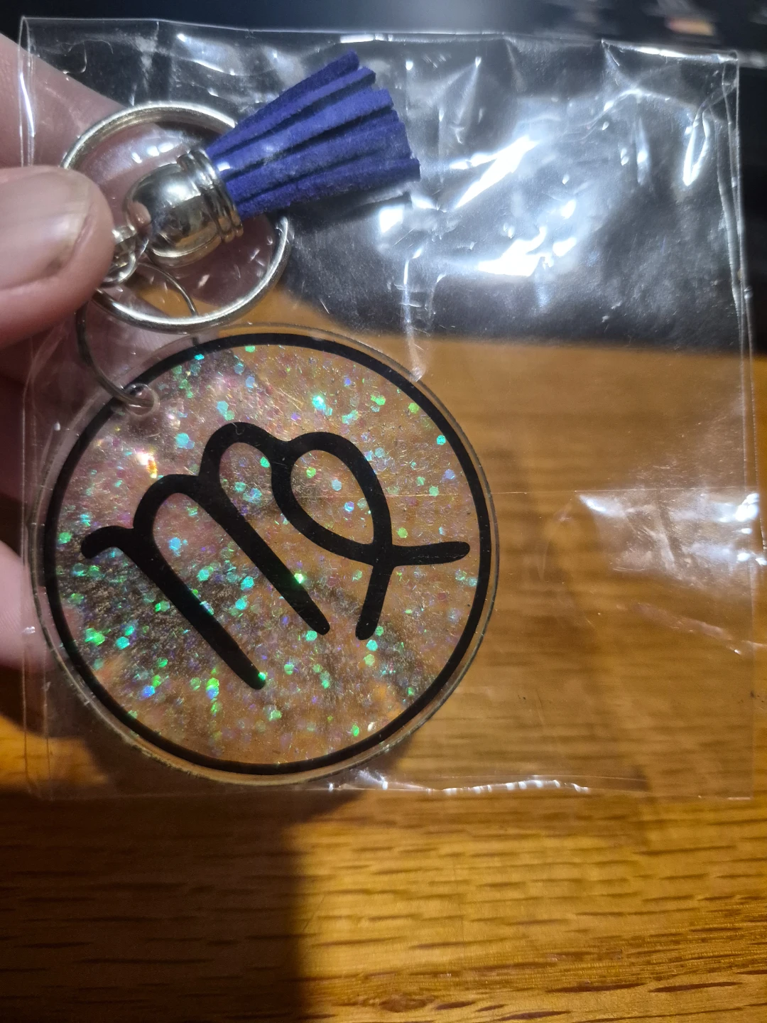 Virgo Zodiac Sign Keychain with Tassel