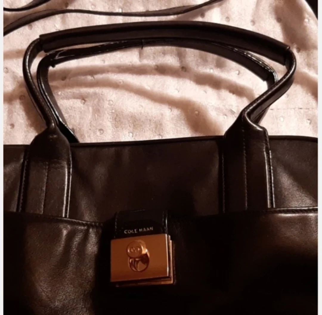 C Haan Leather Crossbody Shoulderbag Bag Tote Black New $159 ⚽️ - photo 2