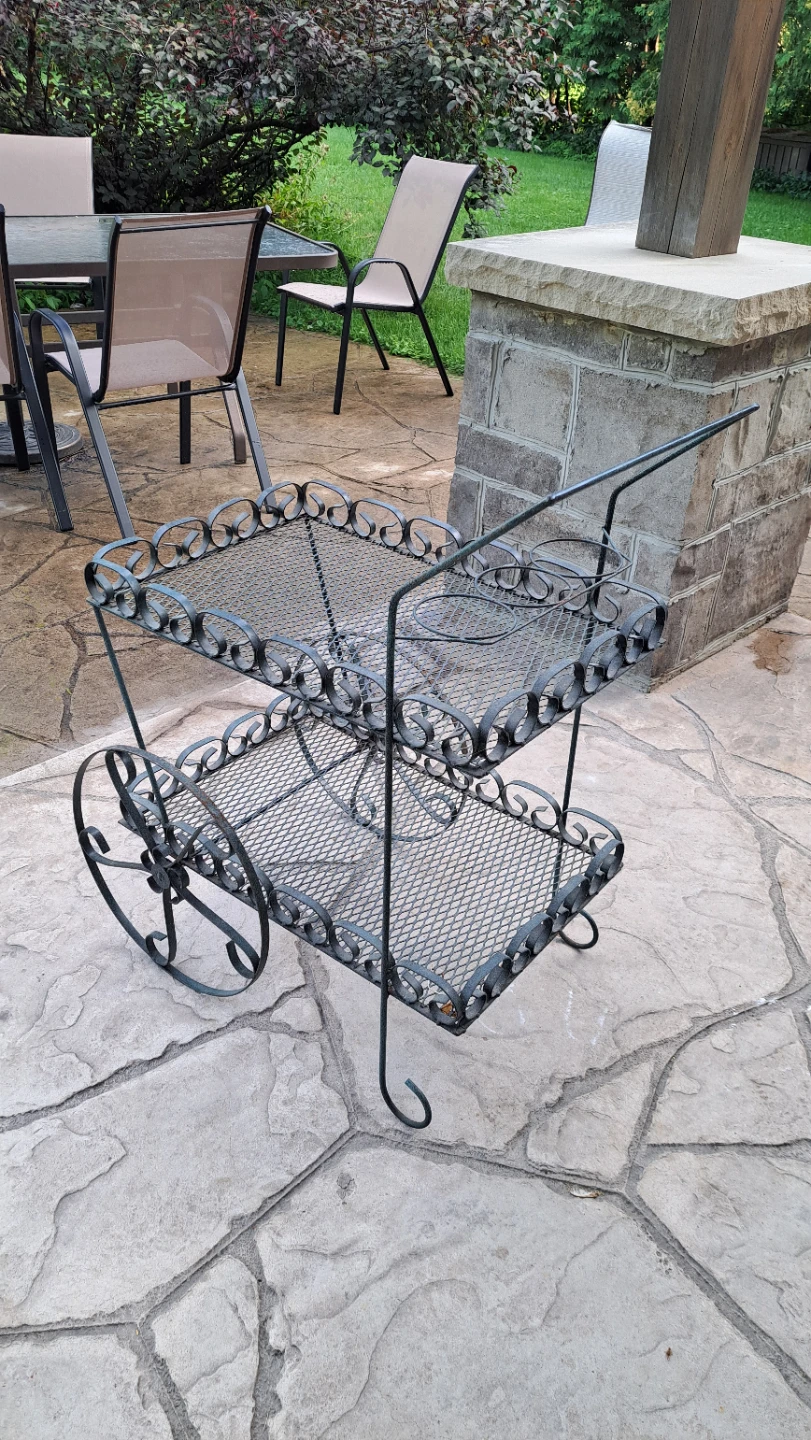 Vintage Metal Bar Cart - photo 2