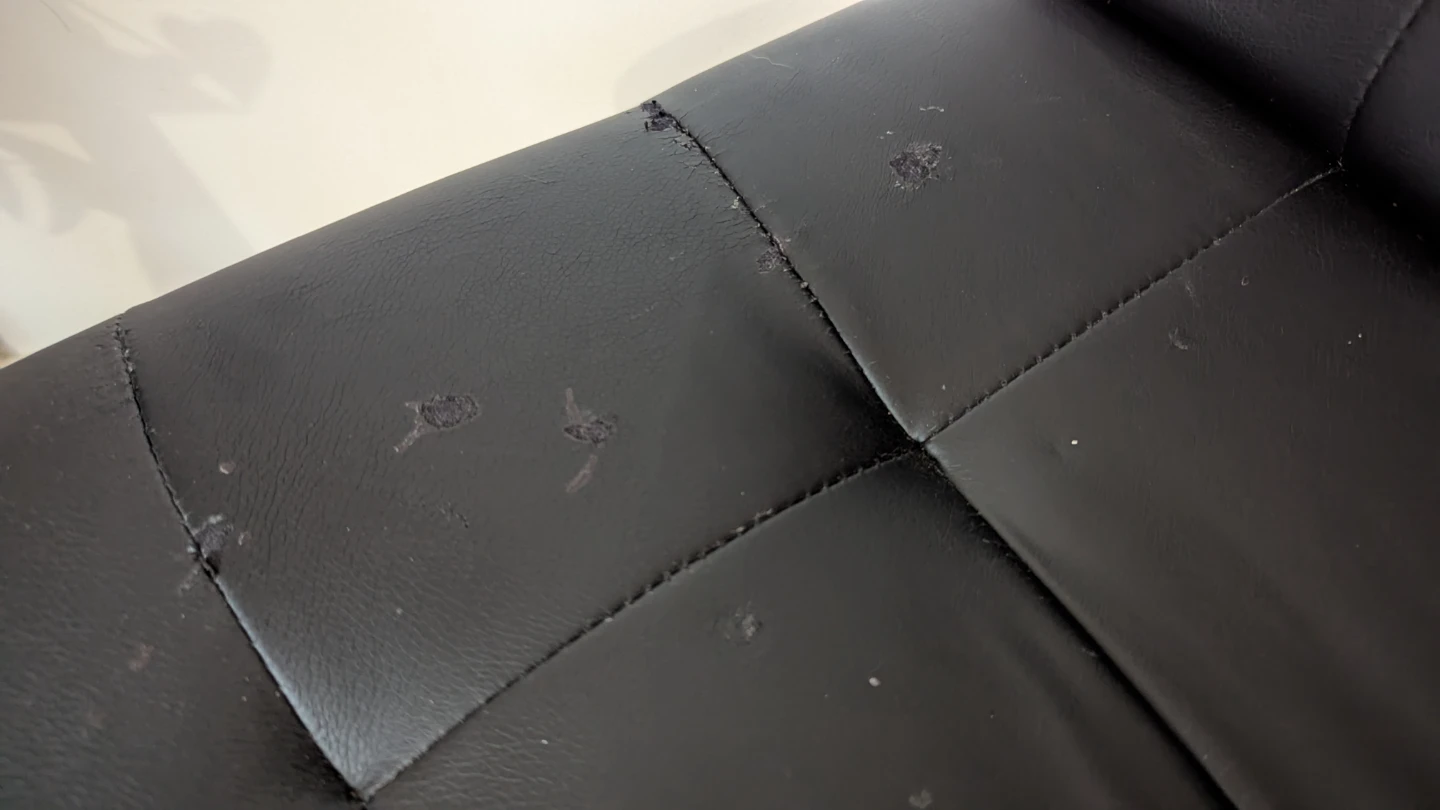 Black Faux Leather Office Chair - photo 2