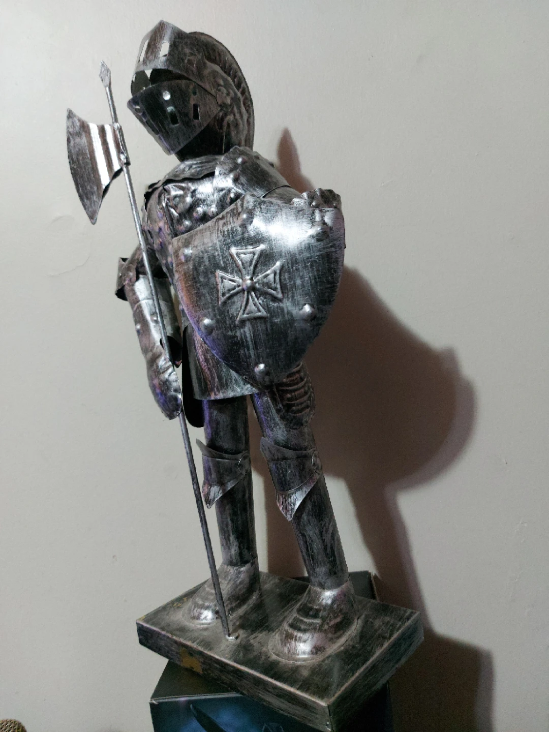 Metal Knight Figurine with Axe and Shield - photo 3