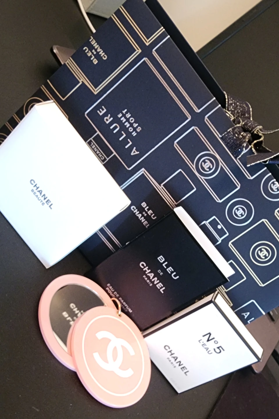 Chanel Pink Mirror and Chanel perfumes