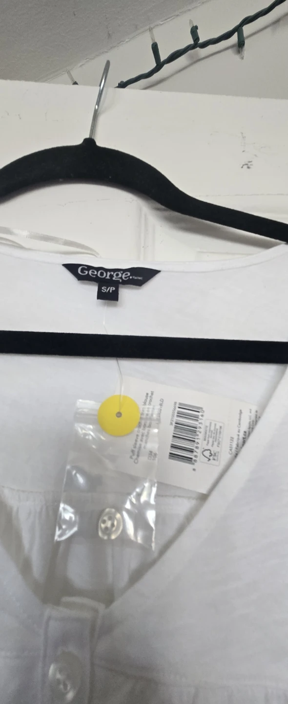 George Women's White Lace Trim Blouse S/P - photo 2