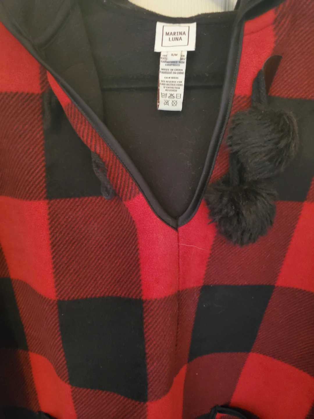 Marina Luna Buffalo Plaid Hooded Poncho - photo 2