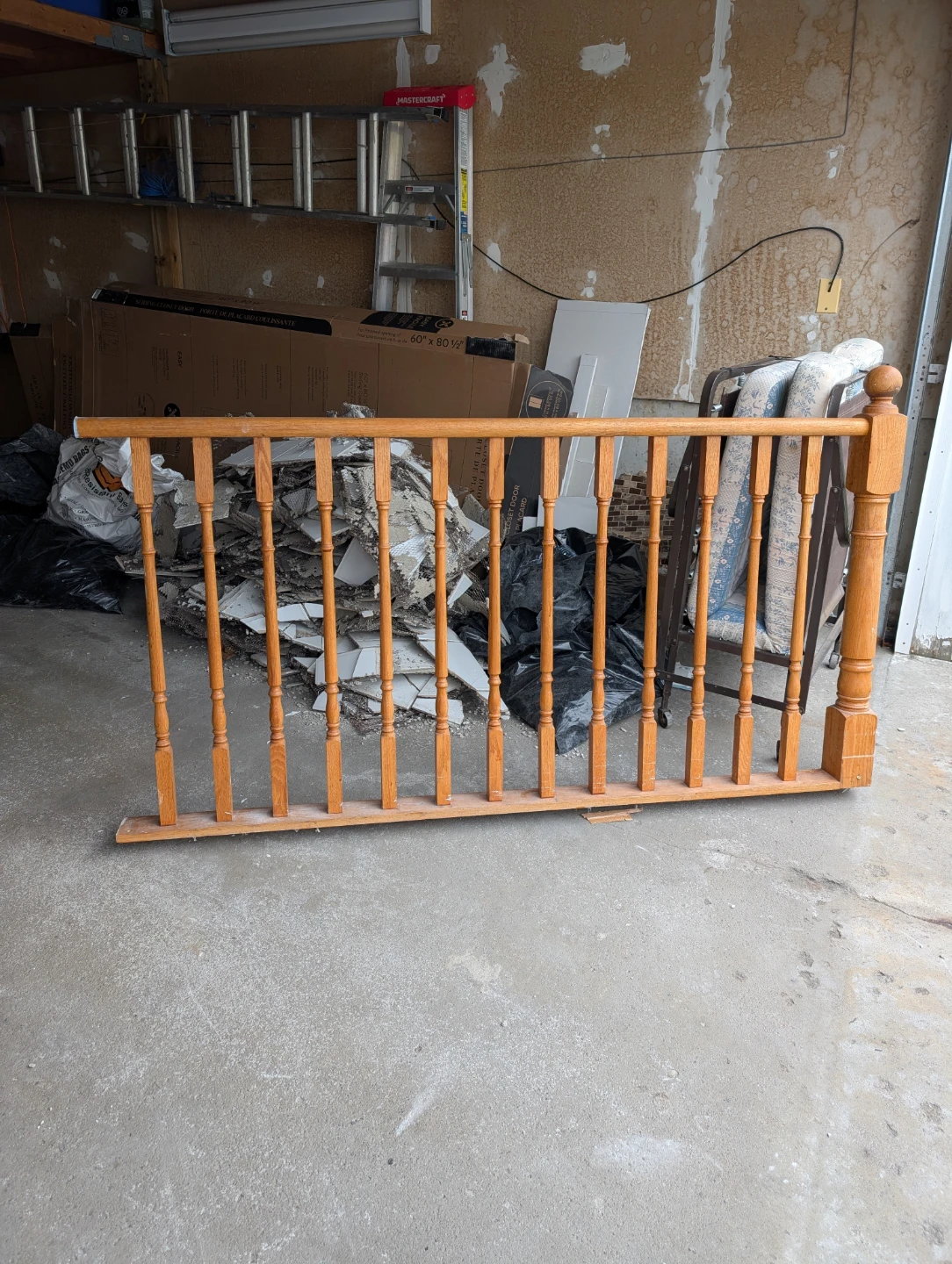 Wooden Stair Railing Section