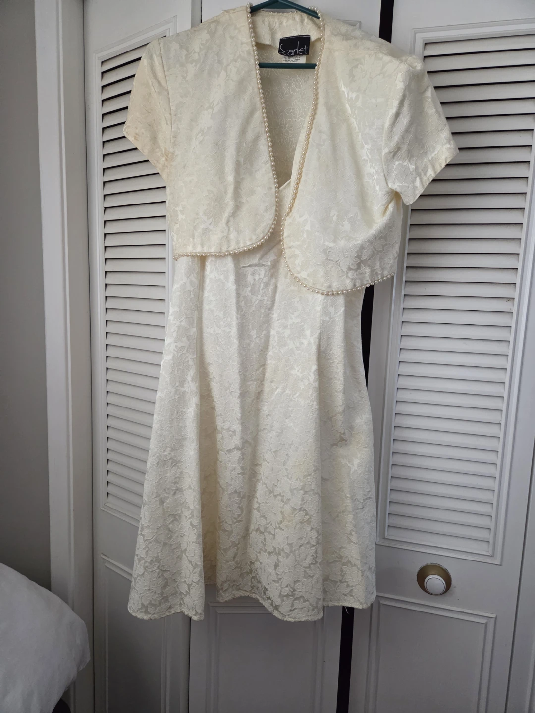 Scarlet Cream Lace Dress with Bolero Jacket