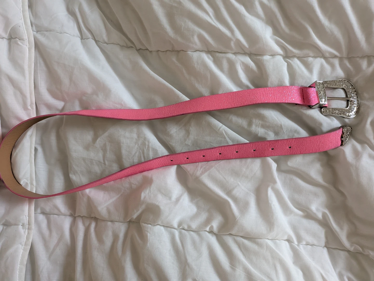 Pink Glitter Belt with Rhinestone Buckle - photo 4