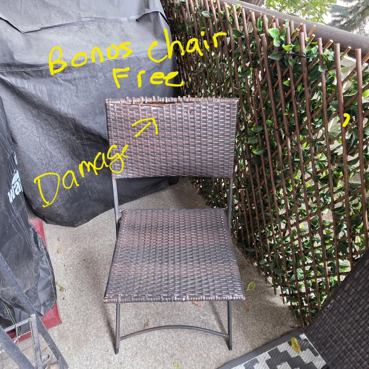 Space-Saving Folding Wicker Patio Bistro Set - photo 5
