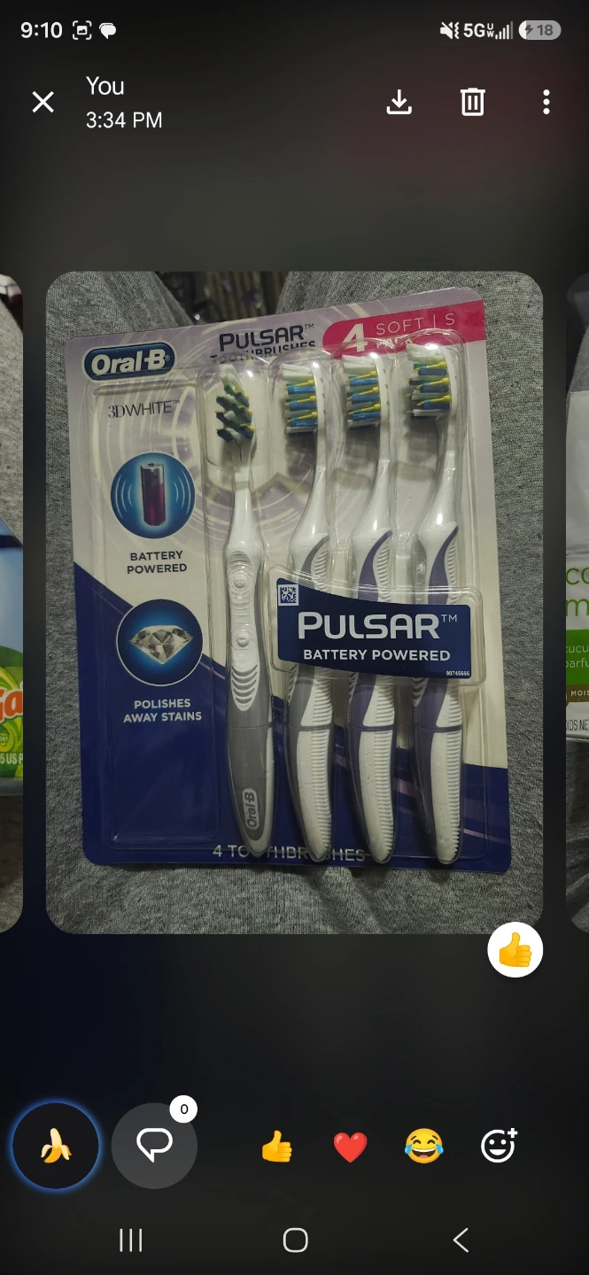 Oral-B Pulsar 3D White Battery Powered Toothbrushes - 4 Pack