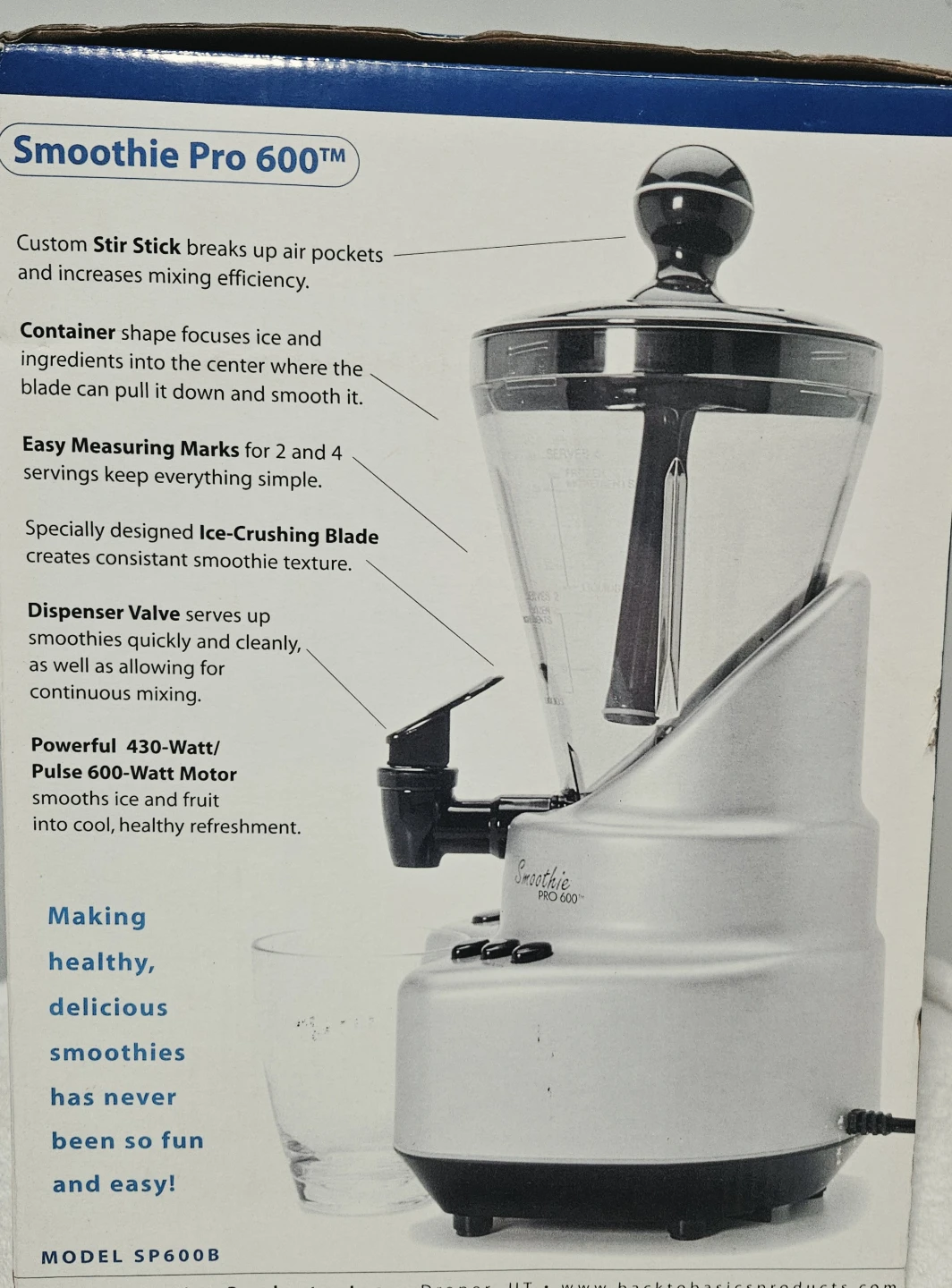 Back to Basics Smoothie Pro 600 Blender - photo 3