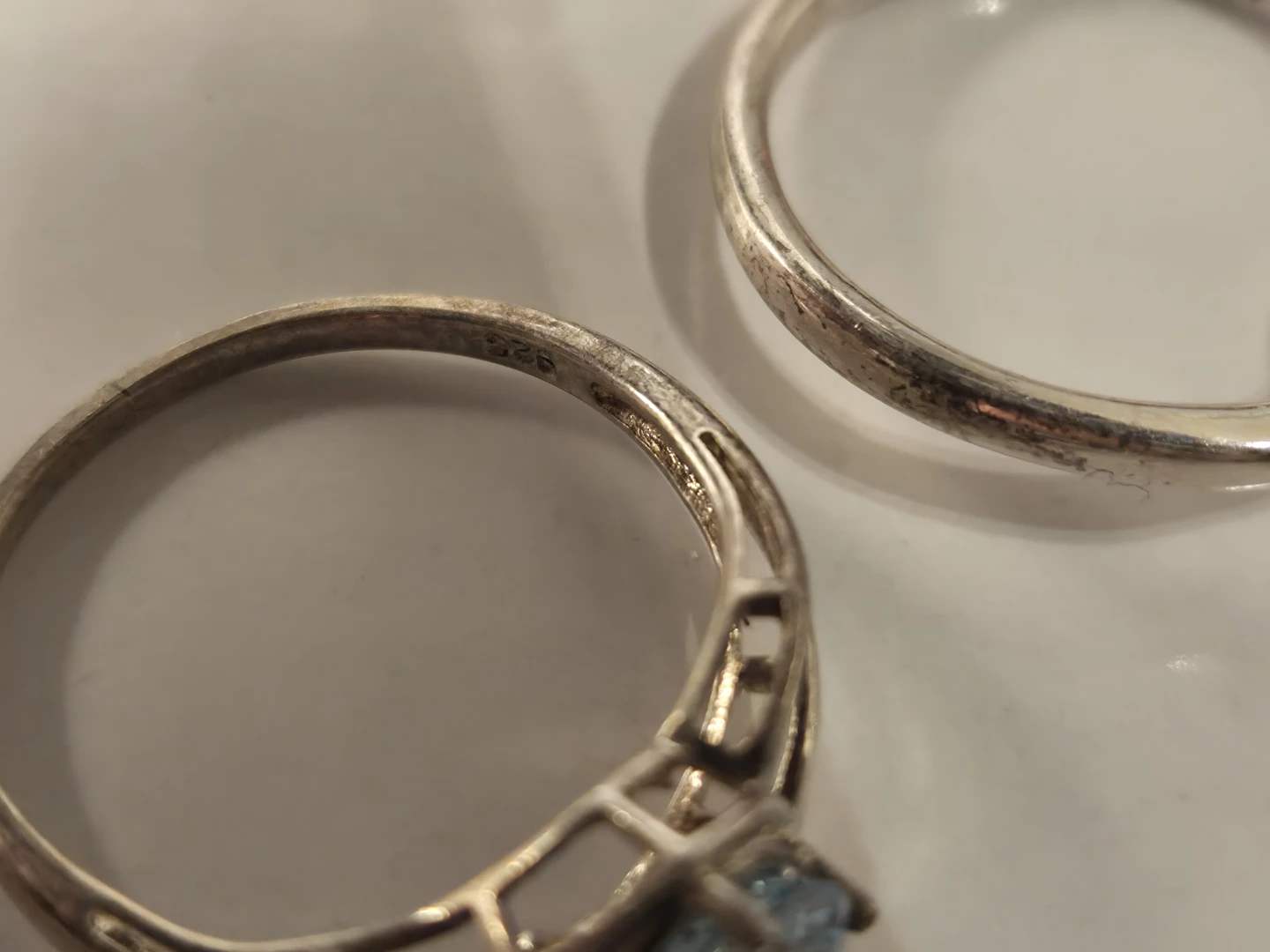 2 Sterling Silver Rings with Blue Stones - photo 4